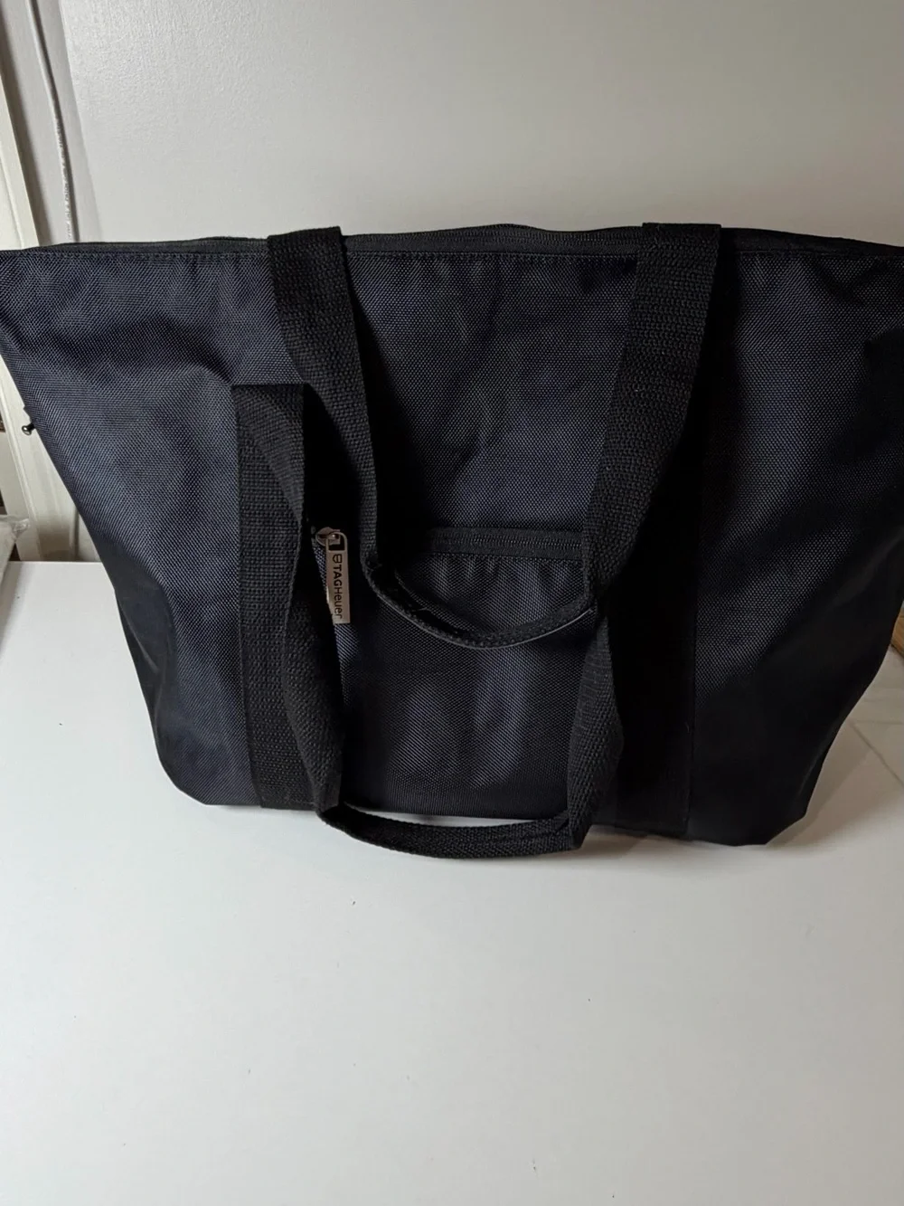 Tag Heuer Black Duffel Tote Knit Canvas with Logo Patch